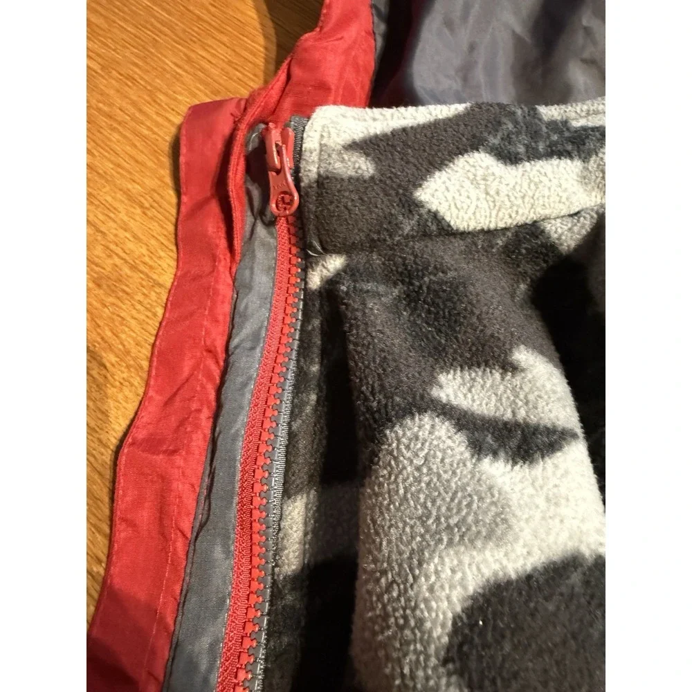 Eddie‎ Bauer Kids Hooded Waterproof 3-in-1 Jacket Red Camo Fleece Large 14/16